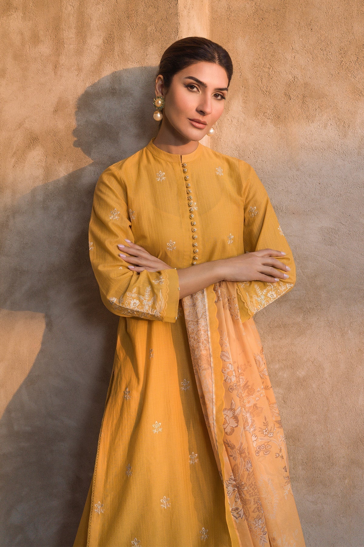 Sahar | Mirage Spring Luxury 24 | Slub Lawn 3 Piece (Embroidered) - House of Zarish
