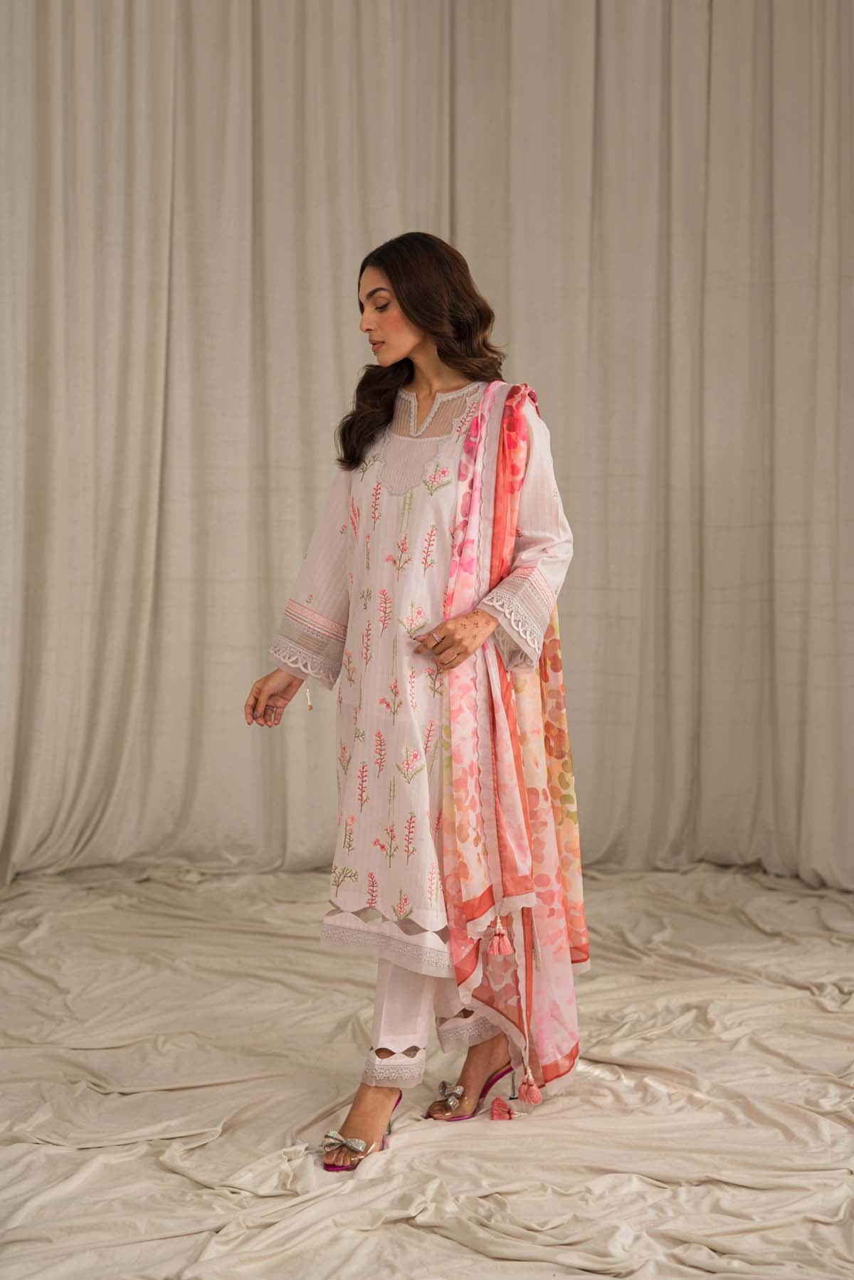 Sahar | Mirage Spring Luxury 24 | Textured Lawn 3 Piece (Embroidered) - House of Zarish