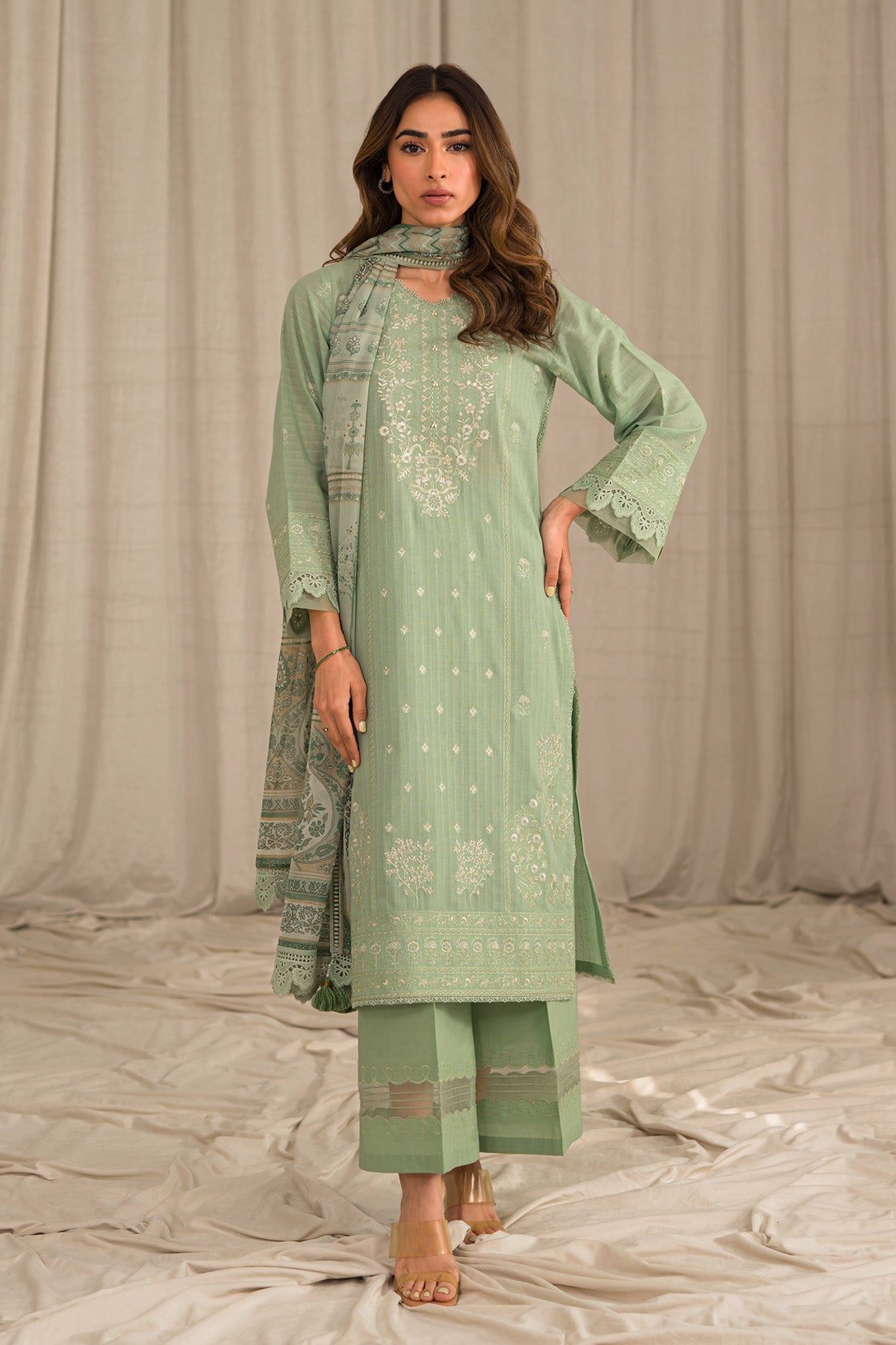 Sahar | Mirage Spring Luxury 24 | Textured Lawn 3 Piece (Embroidered) - House of Zarish