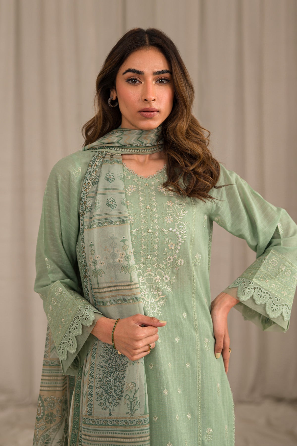 Sahar | Mirage Spring Luxury 24 | Textured Lawn 3 Piece (Embroidered) - House of Zarish