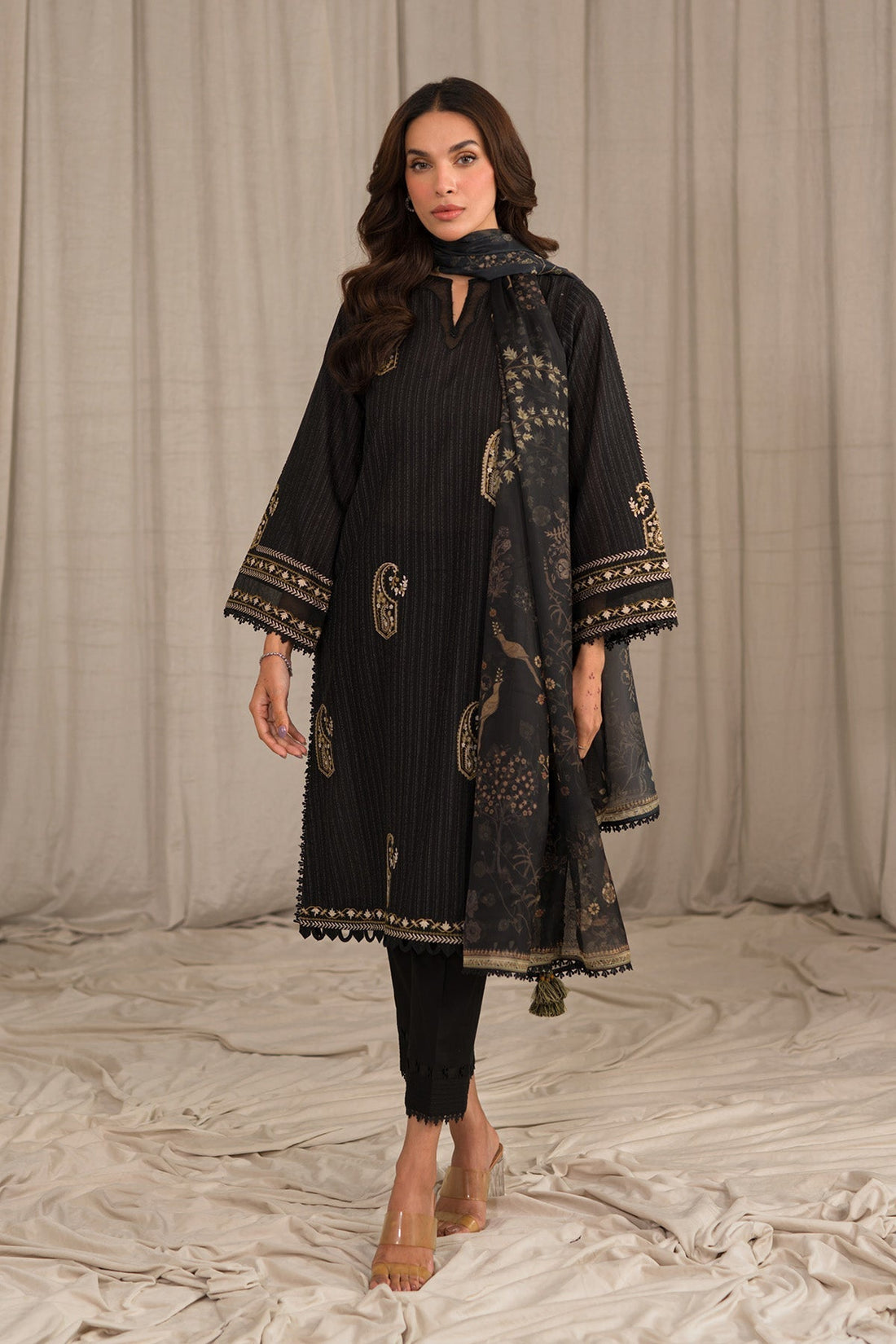 Sahar | Mirage Spring Luxury 24 | Textured Lawn 3 Piece (Embroidered) - House of Zarish