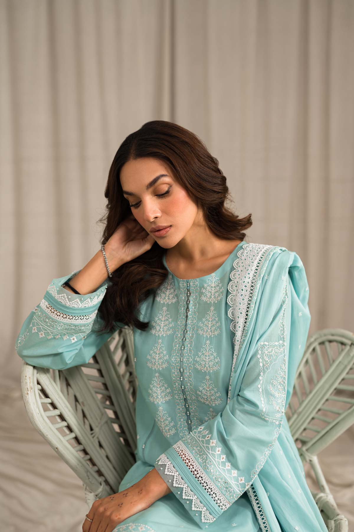 Sahar | Mirage Spring Luxury 24 | Chikankari 3 Piece - House of Zarish
