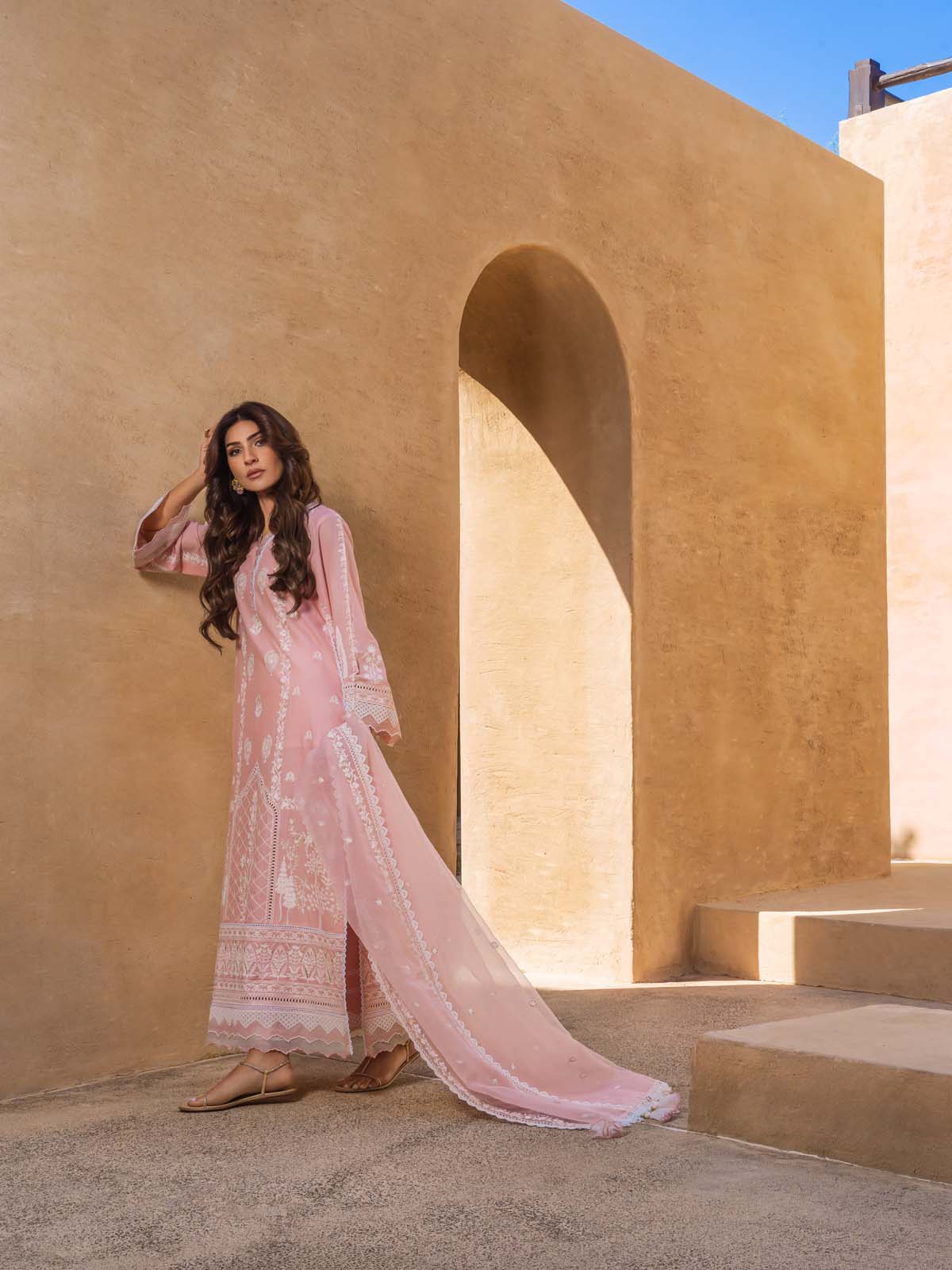 Sahar | Mirage Spring Luxury 24 | Chikankari 3 Piece - House of Zarish