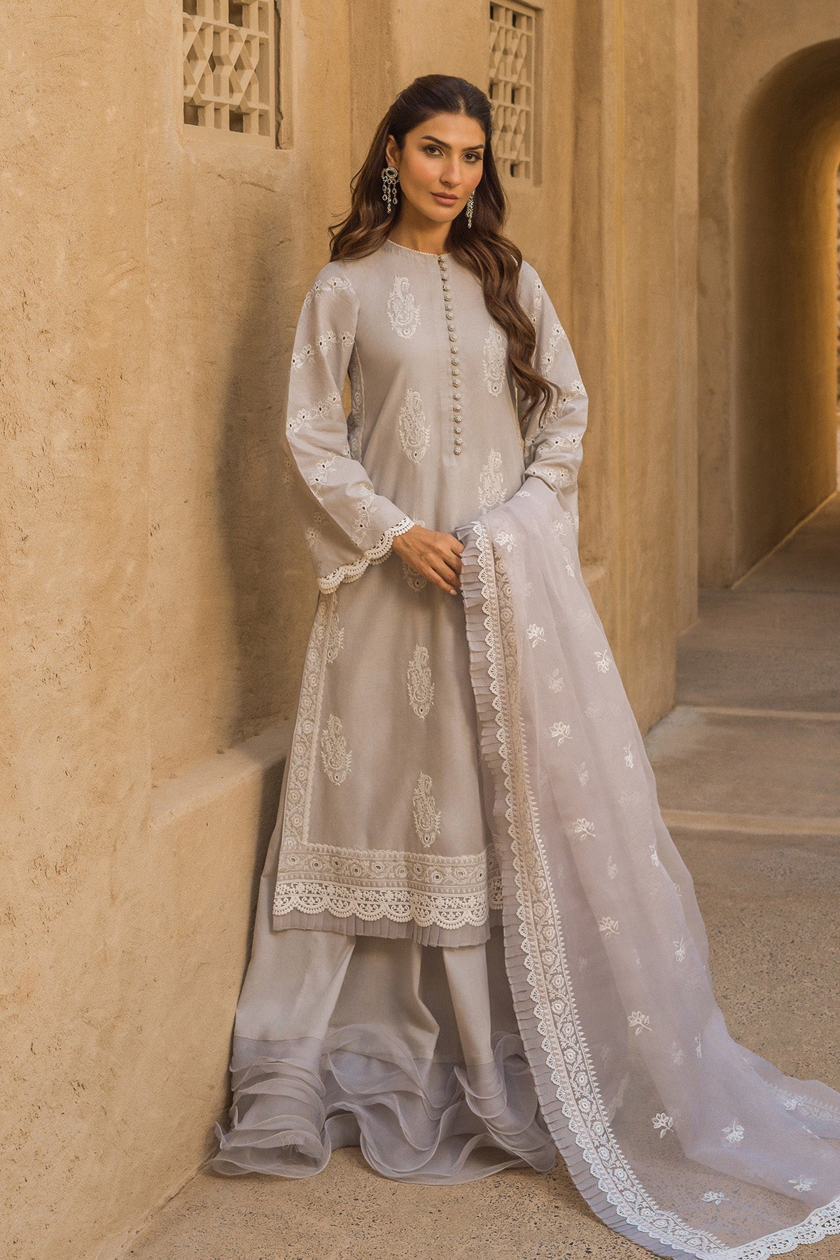 Sahar | Mirage Spring Luxury 24 | Chikankari 3 Piece - House of Zarish