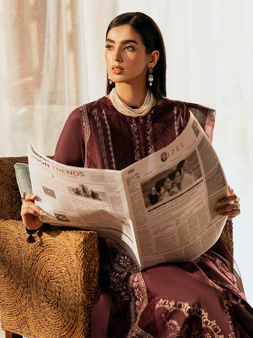 Izel | Dastak Luxury Lawn | TABEER - House Of Anaya