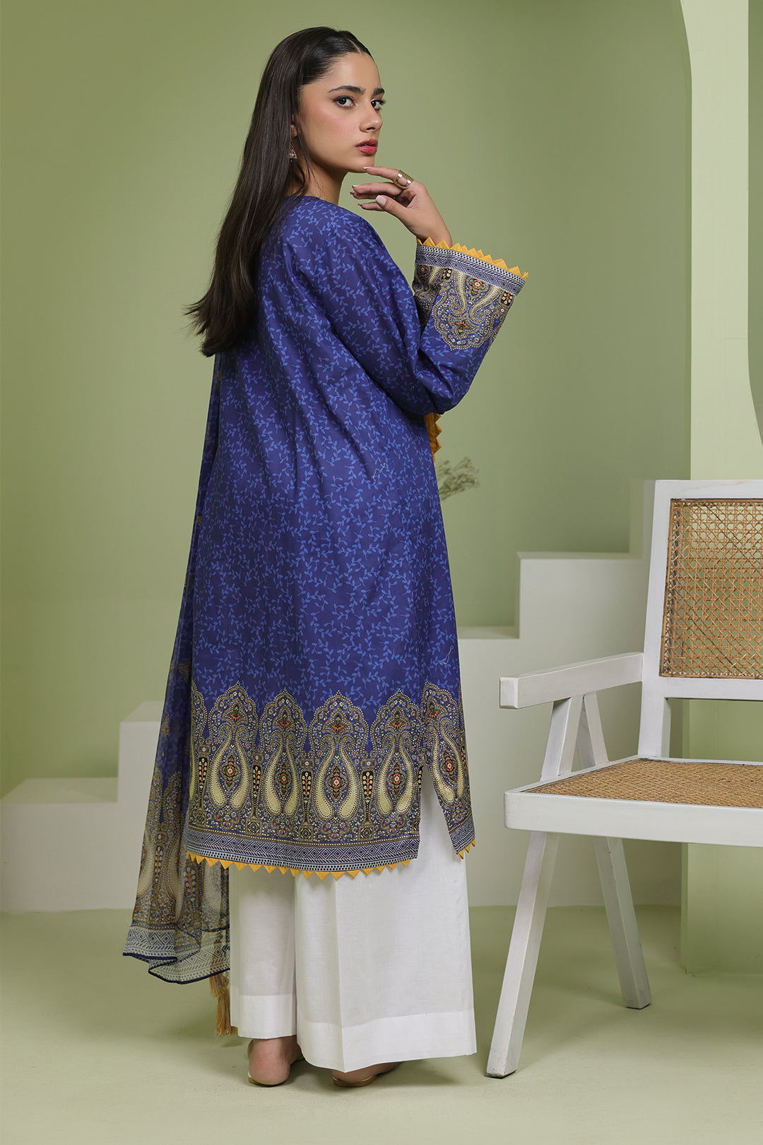 Zellbury | Unstitched 2 Piece Lawn | Embroidered Shirt Dupatta - 1688 - House Of Zarish