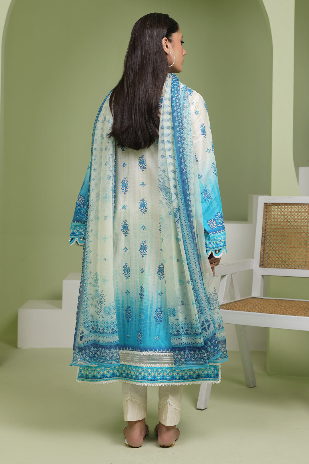 Zellbury | Unstitched 2 Piece Lawn | Embroidered Shirt Dupatta - 1694 - House Of Zarish