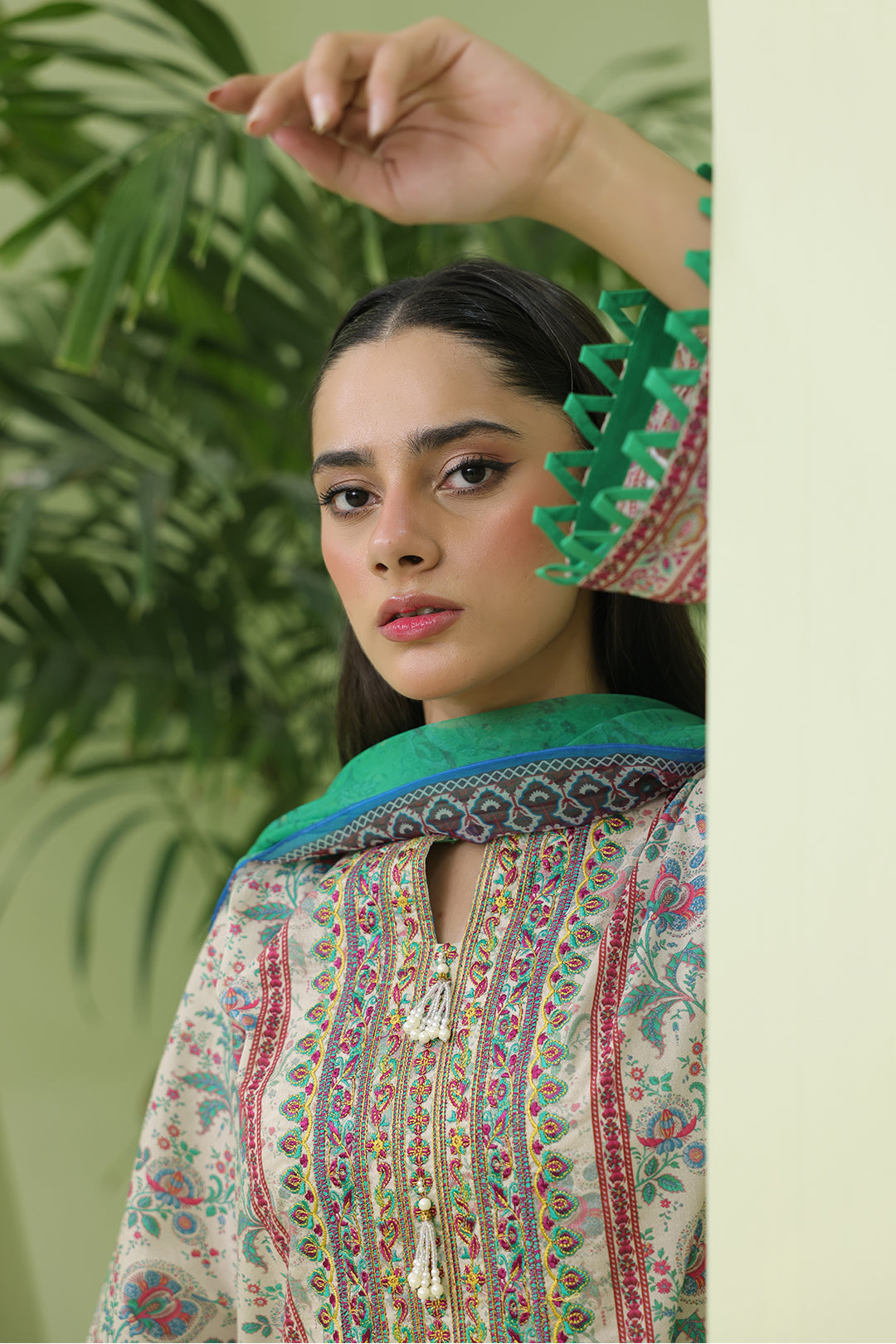 Zellbury | Unstitched 2 Piece Lawn | Embroidered Shirt Dupatta - 1714 - House Of Zarish