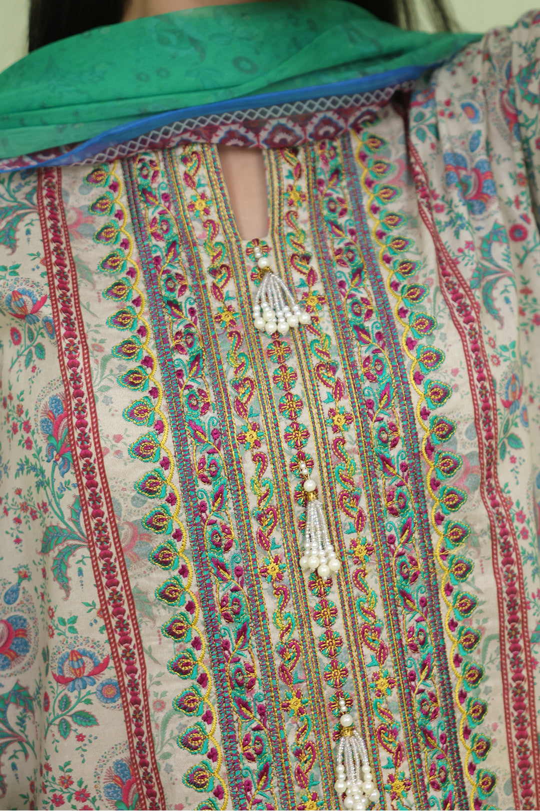 Zellbury | Unstitched 2 Piece Lawn | Embroidered Shirt Dupatta - 1714 - Libasekhas