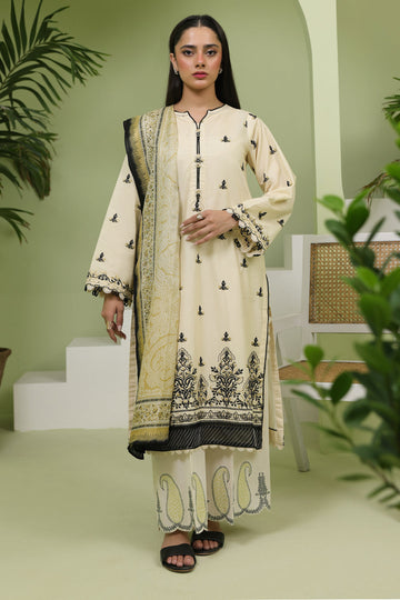 Zellbury | Unstitched 3 Piece Lawn | Embroidered Shirt Shalwar Dupatta - 1369 - House Of Zarish