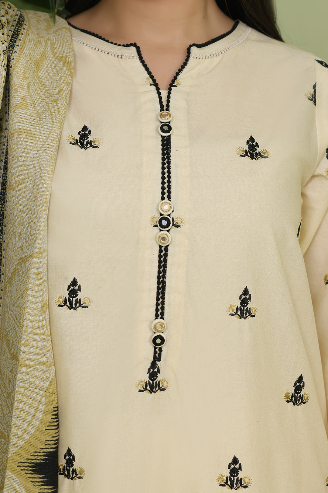Zellbury | Unstitched 3 Piece Lawn | Embroidered Shirt Shalwar Dupatta - 1369 - House Of Zarish