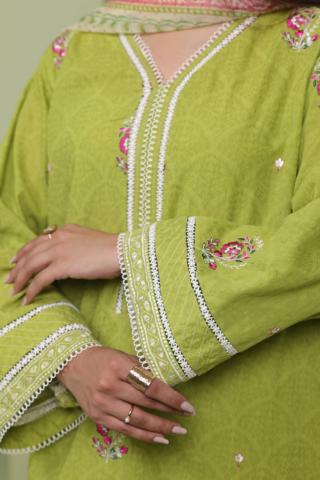 Zellbury | Unstitched 3 Piece Lawn | Embroidered Shirt Shalwar Dupatta - 1462 - House Of Zarish