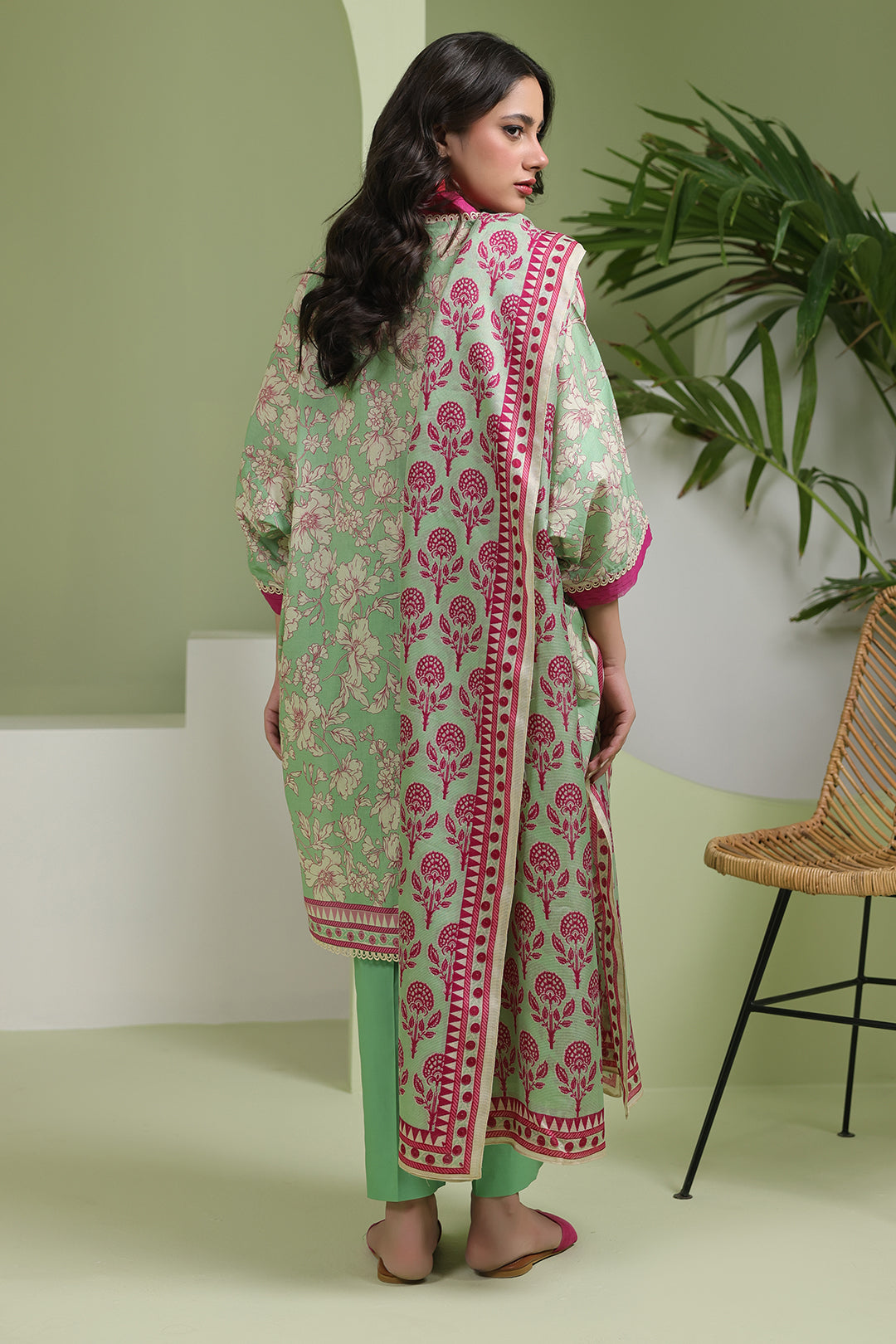 Zellbury | Unstitched 3 Piece Lawn | Shirt Shalwar Dupatta - 1502 - House Of Zarish