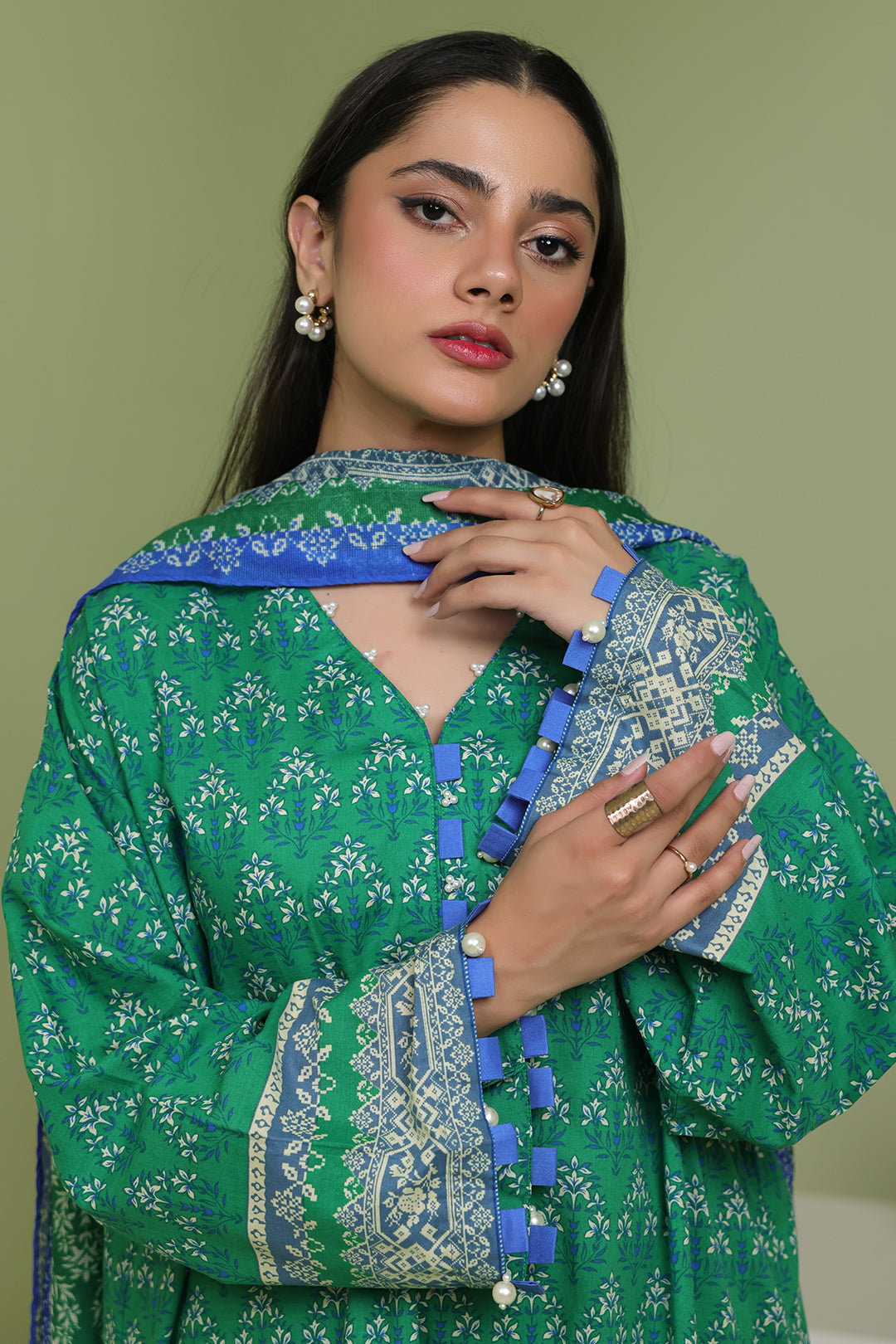 Zellbury | Unstitched 3 Piece Lawn | Shirt Shalwar Dupatta - 1697 - Libasekhas
