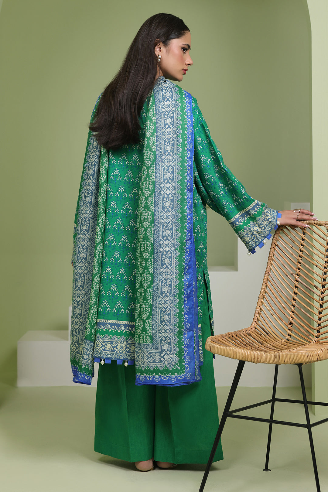 Zellbury | Unstitched 3 Piece Lawn | Shirt Shalwar Dupatta - 1697 - House Of Zarish