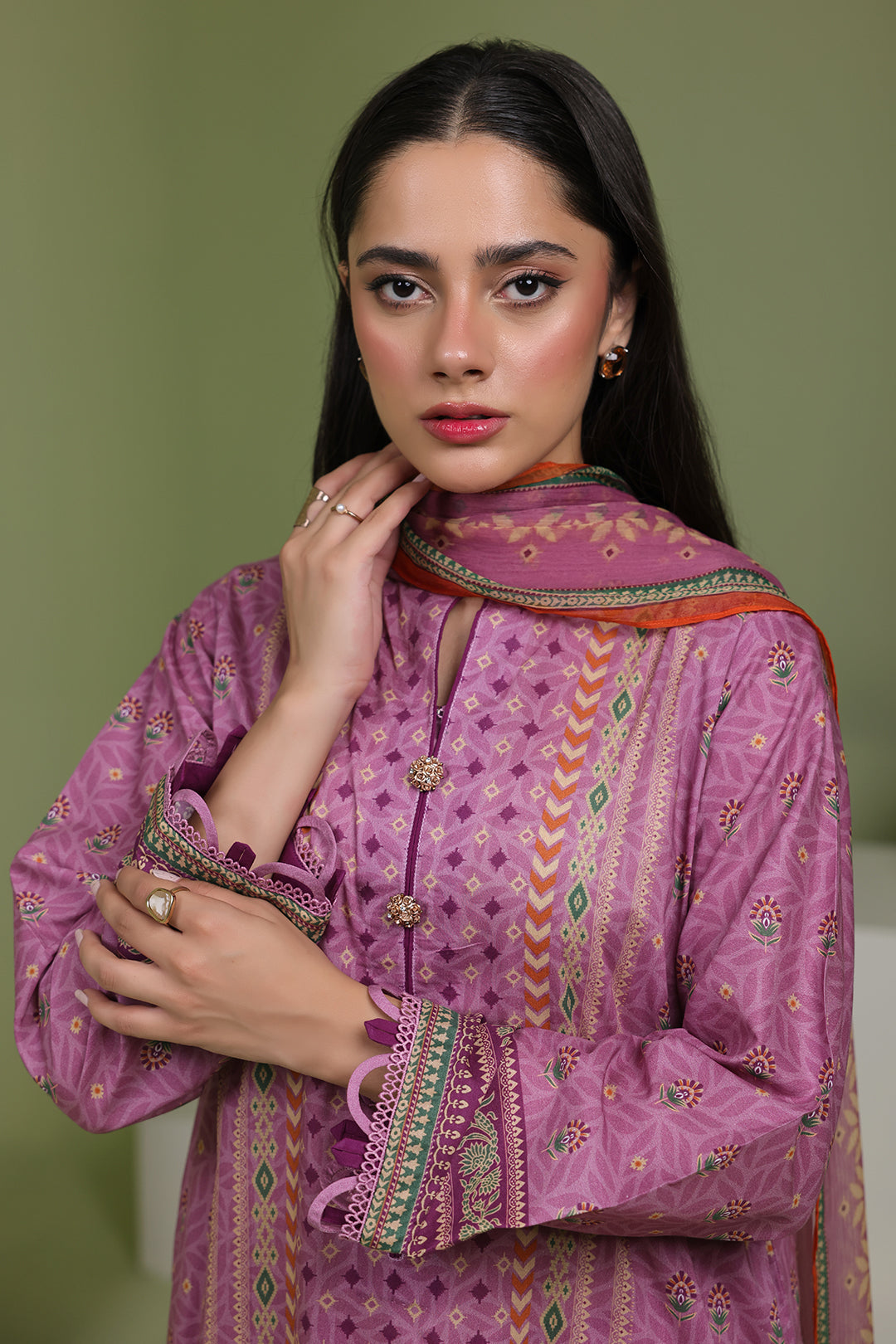 Zellbury | Unstitched 3 Piece Lawn | Shirt Shalwar Dupatta - 1718 - Libasekhas