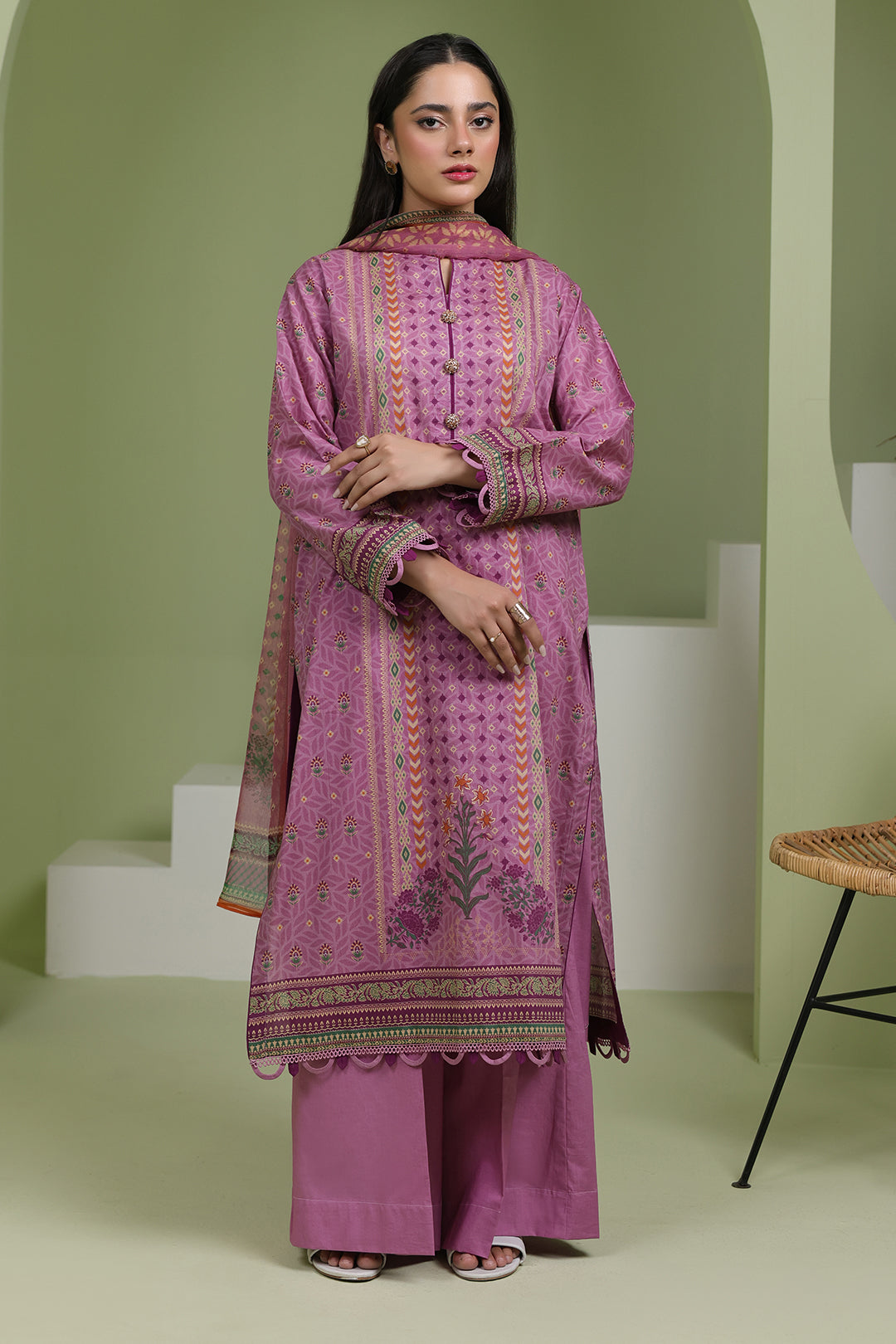 Zellbury | Unstitched 3 Piece Lawn | Shirt Shalwar Dupatta - 1718 - House Of Zarish