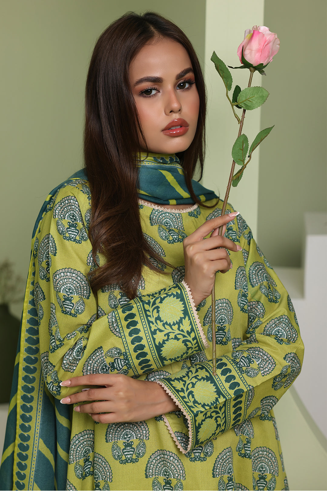 Zellbury | Unstitched 3 Piece Lawn | Shirt Shalwar Dupatta - 1720 - House Of Zarish