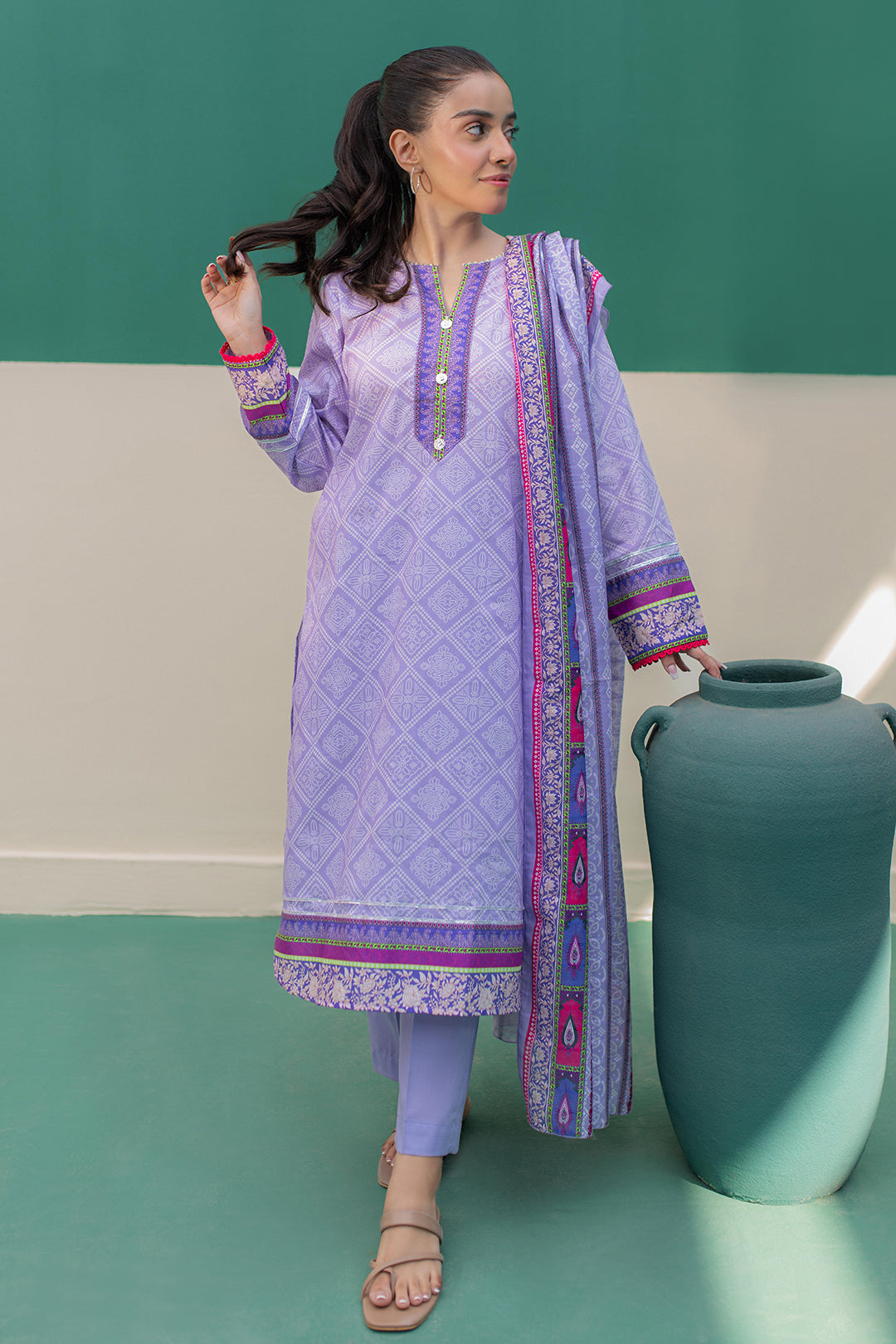 Zellbury | Summer Pret | Kurta Dupatta Trouser - 2828 - Libasekhas