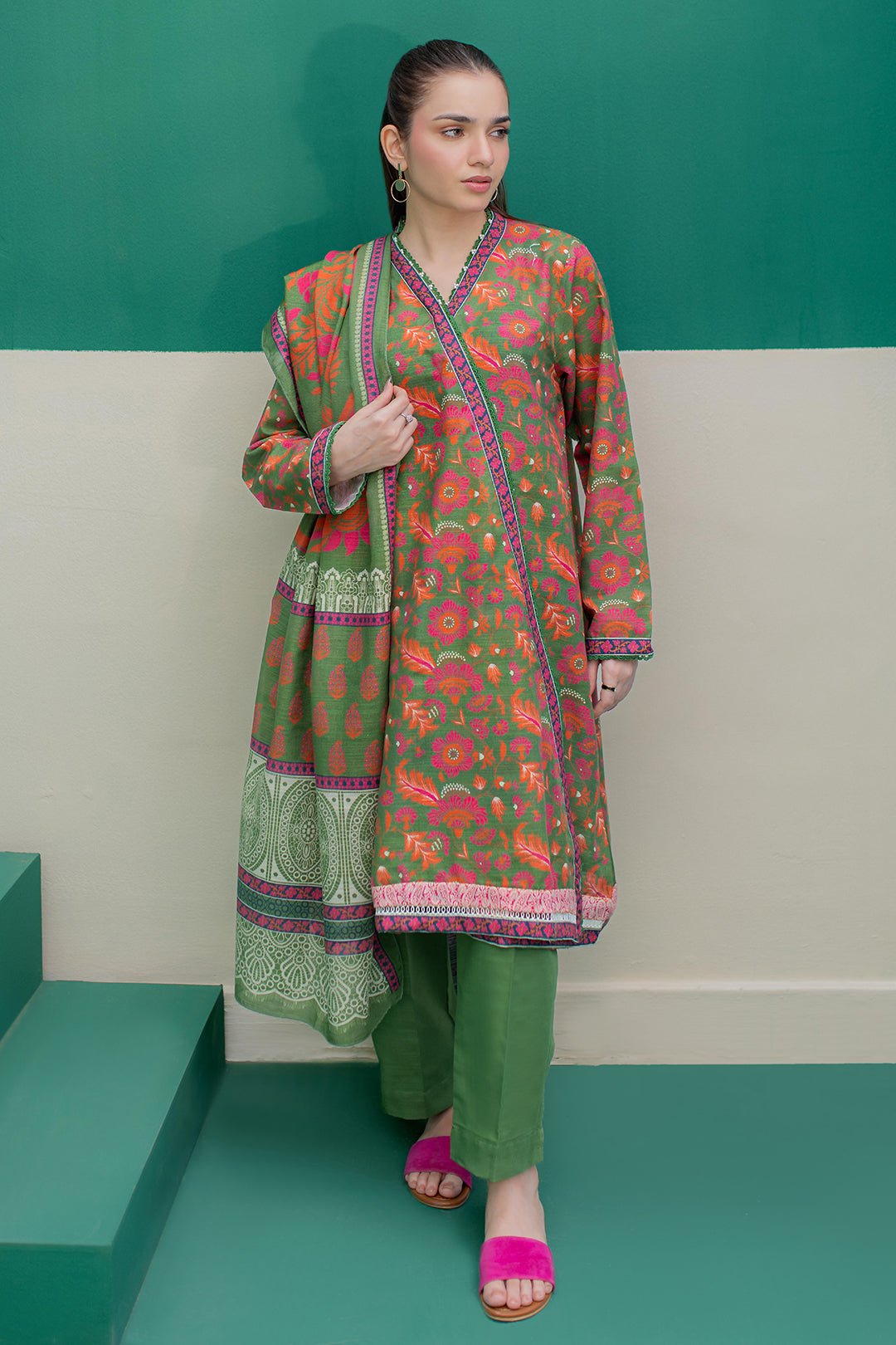 Zellbury | Winter Pret | Kurta Dupatta Trouser - 3088 - House Of Zarish
