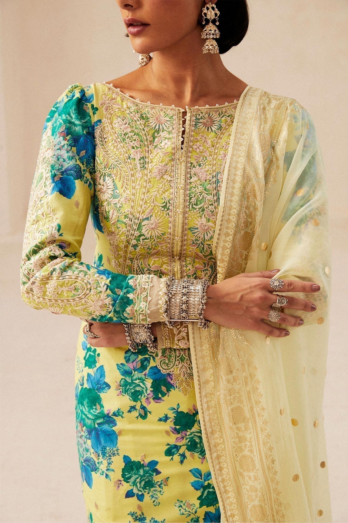 Zara Shahjahan | Luxury Lawn 24 | PHOOL KARI-13A - House of Zarish